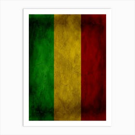 Mali Flag Texture Art Print