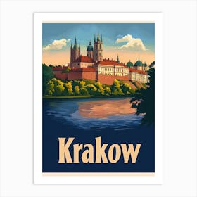 Aihrgdesign A Vintage Travel Poster Of Krakow 2 Art Print