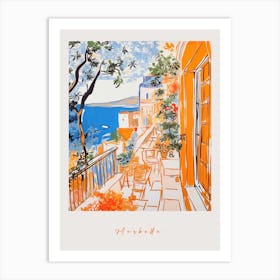 Marbella Spain 3 Orange Drawing Poster Art Print