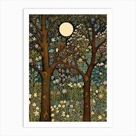 William Morris Moon In The Woods 1 Art Print