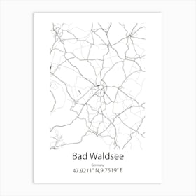 Bad Waldsee,Germany Minimalist Map Art Print