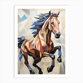 Horse Painting In The Style Of Cubism 3 Art Print