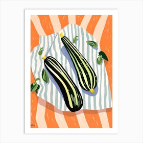 Zucchini Summer Illustration 2 Art Print