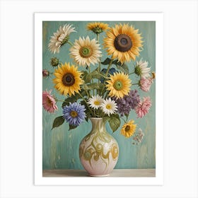 Sunflowers In A Vase 2 Art Print