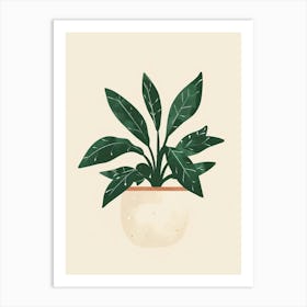 Jade Plant Minimalist Illustration 1 Art Print