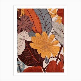 Fall Botanicals Hibiscus Art Print