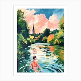 Wild Swimming At River Wensum Norfolk 3 Art Print