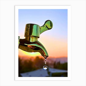 Water Tap At Sunset Art Print