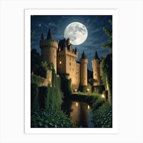 Castle At Night Photo 1 Art Print