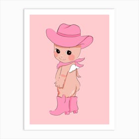 Cute Western inspired Cowboy  Art Print