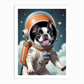 Boston Terrier Astronaut-Reimagined 3 Art Print