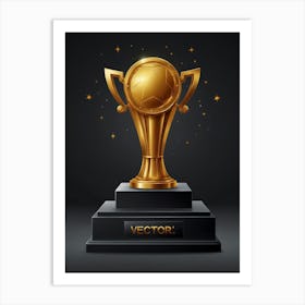 Golden Soccer Trophy Art Print
