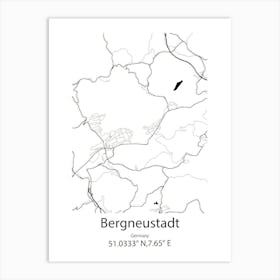 Bergneustadt,Germany Minimalist Map Art Print