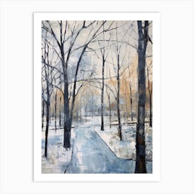 Winter City Park Painting Karlsaue Park Kassel 1 Art Print