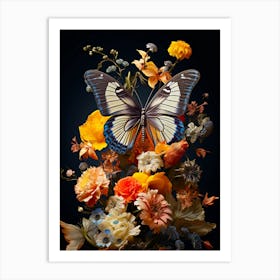 Butterfly In A Vase Art Print