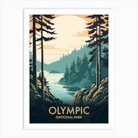 Olympic National Park Vintage Travel Poster 15 Art Print