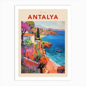 Antalya Turkey Fauvist Travel Poster Art Print