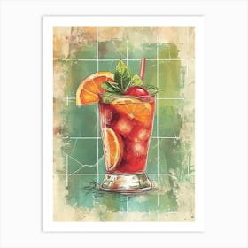 Pimm S Cup Watercolour Inspired Illustration 4 Art Print