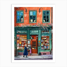 Stockholm Book Nook Bookshop 4 Art Print