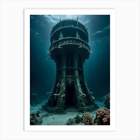 Underwater Lighthouse-Reimagined Art Print