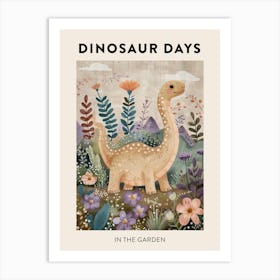 In The Garden Dinosaur Poster Art Print