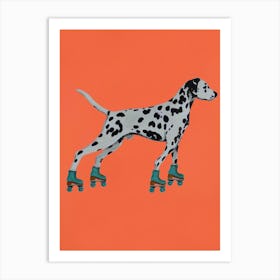 Dalmatian With Rollerskates Art Print