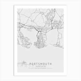 Portsmouth Hampshire Map Art Print