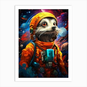 Raccoon In Space 2 Art Print