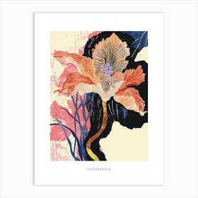 Colourful Flower Illustration Poster Hydrangea 3 Art Print