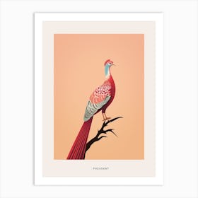 Minimalist Pheasant 5 Bird Poster Art Print
