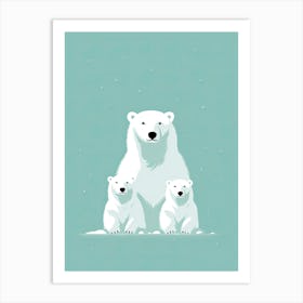 Frozen Moments; Polar Bear Family Chronicles Art Print