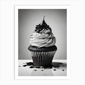 Black And White Cupcake 2 Art Print