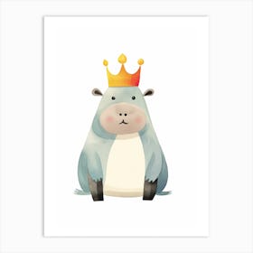 Little Hippo 2 Wearing A Crown Art Print