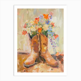 Cowboy Boots And Wildflowers Mayapple 1 Art Print