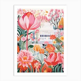 Lotusland Usa Garden Modern Illustration 2 Art Print