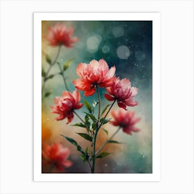 Peony Flowers Art Print