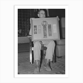 Mr, Henry Fletcher, Owner Of The Walking X Ranch, Displaying Awards Won By His Cattle, Marfa, Texas By Art Print