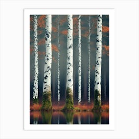 Birch Trees In Autumn 27 Art Print