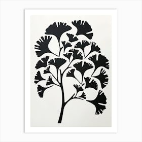 Ginkgo Tree Simple Geometric Nature Stencil 1 Art Print