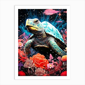 Turtle In Space Art Print