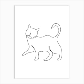 Cat Drawing hand drawing minimalist line art Art Print