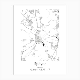 Speyer,Germany Minimalist Map Art Print