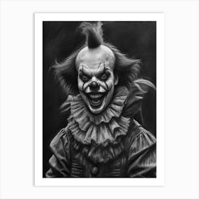 The Sinister Jester Creepy Freaky Clown Art Print