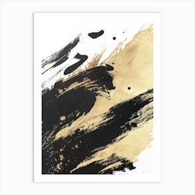 Abstract Black And Gold Painting 50 Art Print