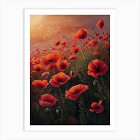 Poppies At Sunset 1 Art Print