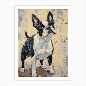 Boston Terrier Acrylic Painting 4 Art Print