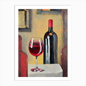 Pinotage Rosé Oil Painting Cocktail Poster Art Print