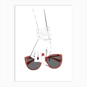 Holding Glasses illustration Art Print