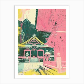 Nikko Japan Retro Duotone Silkscreen 4 Art Print