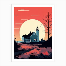 Cape Cod Massachusetts, Usa, Bold Outlines 3 Art Print